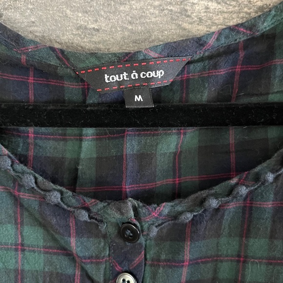 Babydoll Plaid Blouse - Picture 2 of 3